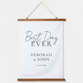 Best Day Ever! Elegant Modern Wedding 吊り下げ型タペストリー (正面)