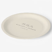 BEST DAY EVER! Modern Minimal Beige Wedding ペーパープレート (アングル)