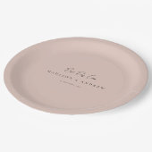 BEST DAY EVER! Modern Minimal Dusty Rose Wedding ペーパープレート (アングル)