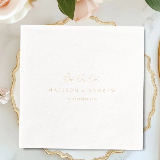 BEST DAY EVER! Modern Minimal Wedding 箔ナプキン