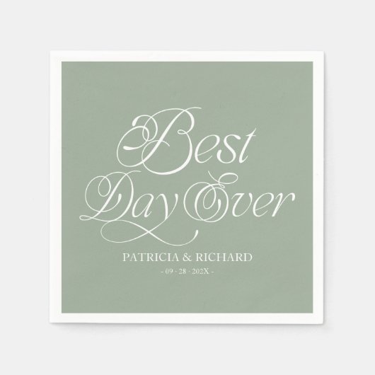 Best Day Ever Modern Minimalist Wedding スタンダードカクテルナプキン (正面)