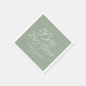 Best Day Ever Modern Minimalist Wedding スタンダードカクテルナプキン (角)
