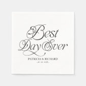 Best Day Ever Modern Minimalist Wedding スタンダードカクテルナプキン (正面)