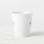 Best Day Ever Navy Blue Elegant Wedding Reception カフェラテマグ (正面)