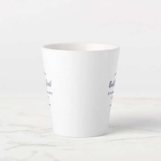 Best Day Ever Navy Blue Elegant Wedding Reception カフェラテマグ (正面)