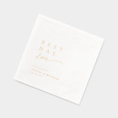 Best Day Ever Simply Typography Modern Wedding 箔ナプキン (左)