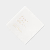 Best Day Ever Simply Typography Modern Wedding 箔ナプキン (右)