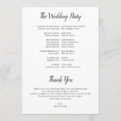 Best Day Ever Wedding Timeline Program プログラム (裏面)