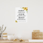 Best day sign wedding date yes day sunflowers ポスター (キッチン)