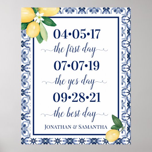 Best Day Wedding Date Yes Day Mediterranean ポスター (正面)