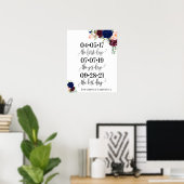 Best day wedding date yes day navy burgundy sign ポスター (ホームオフィス)