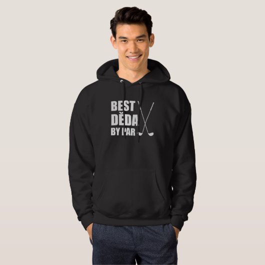 Best Deda By Par Czech Grandpa Golfer Pun パーカ (正面フル)