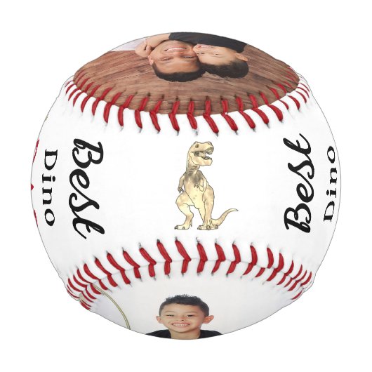 Best Dino Dad Ever Personalized Photos 野球ボール (裏面)