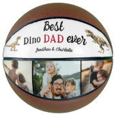 Best Dino Dad Ever Photo Collage バスケットボール (正面)