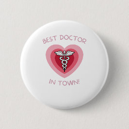 Best Doctor In Town Heart Medical Design 缶バッジ