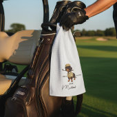 Best Dog By Par Dachshund Name Text Golf Towel ゴルフタオル