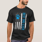 Best Dog Cat Dad Ever American Flag Father s Day d Tシャツ (正面)