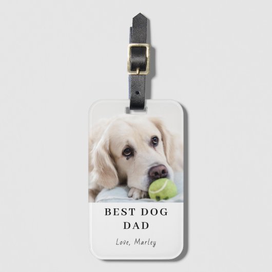Best Dog Dad Custom Photo Personalized ラゲッジタグ (正面縦)