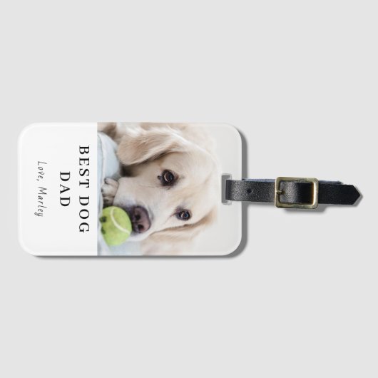 Best Dog Dad Custom Photo Personalized ラゲッジタグ (正面横)