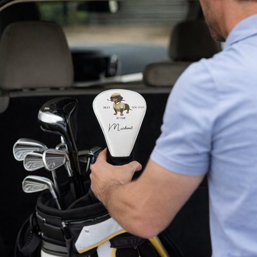 Best Dog Dad Dachshund Name Text Golf Head Cover ゴルフヘッドカバー