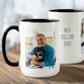 Best Dog Dad Ever 2 Custom Photo Modern マグカップ