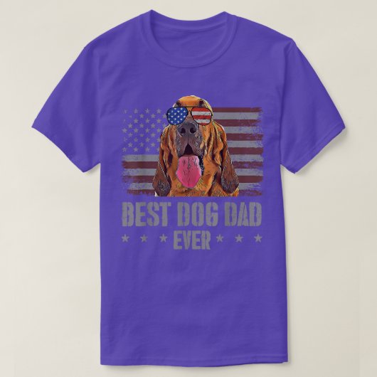 Best Dog Dad Ever American Flag T-shirt Father's D Tシャツ (デザイン正面)