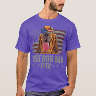 Best Dog Dad Ever American Flag T-shirt Father's D Tシャツ