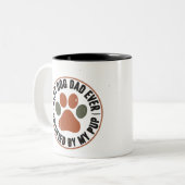 Best Dog Dad Ever Badge Mug – Certified by My Pup ツートーンマグカップ (正面左)