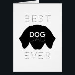 Best Dog Dad Ever Black Dog Face Father's Day Card<br><div class="desc">This cute "best dog dad ever" father's day card features a cute black dog face/head. The perfect gift for birthday or Father's Day! Change the background colors and personalize it for your needs. You can find matching products at my store.</div>