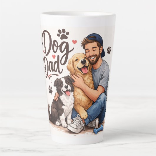 Best Dog Dad Ever Coffee Mug – Cute Gift for Dog O カフェラテマグ (正面)