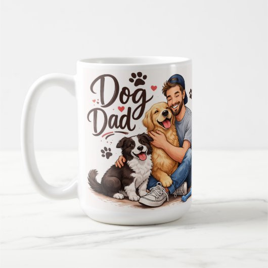 Best Dog Dad Ever Coffee Mug – Dog Lover Gift コーヒーマグカップ (左)
