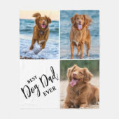 Best Dog Dad Ever Dog Lover Photo Collage Pet フリースブランケット (正面)