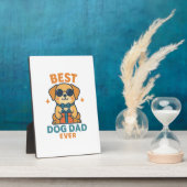 Best Dog Dad Ever � Funny Father's Day Dog Shirt フォトプラーク (側面)
