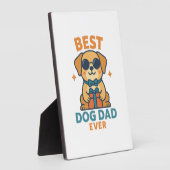 Best Dog Dad Ever � Funny Father's Day Dog Shirt フォトプラーク (側面)