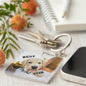 Best Dog Dad Ever Funny Pet Photo キーホルダー (正面右)