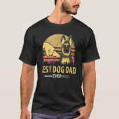Best Dog Dad Ever German Shepherd Retro Puppy  Des Tシャツ (正面)