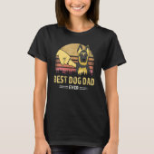 Best Dog Dad Ever German Shepherd Retro Puppy  Des Tシャツ (正面)
