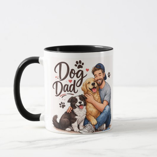 Best Dog Dad Ever Mug – Cute Dog Lover Coffee Cup マグカップ (左)