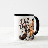 Best Dog Dad Ever Mug – Cute Dog Lover Coffee Cup マグカップ (正面右)