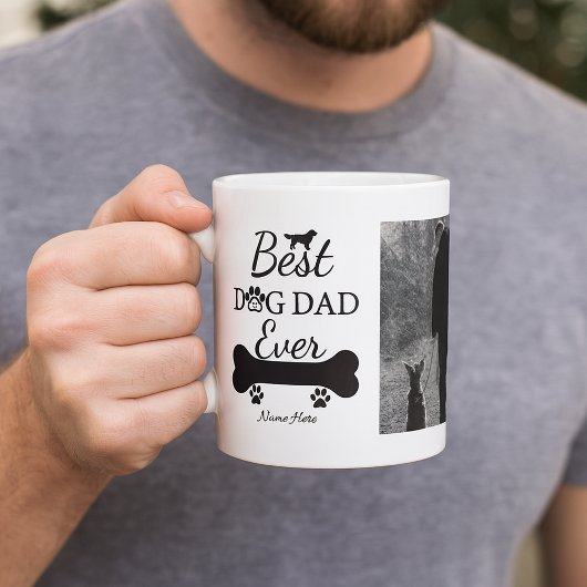 Best Dog Dad Ever Personalized Photo コーヒーマグカップ