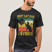 Best Dog Dad Ever Retro Dog Daddy Paw Fist Bump Fa Tシャツ (正面)