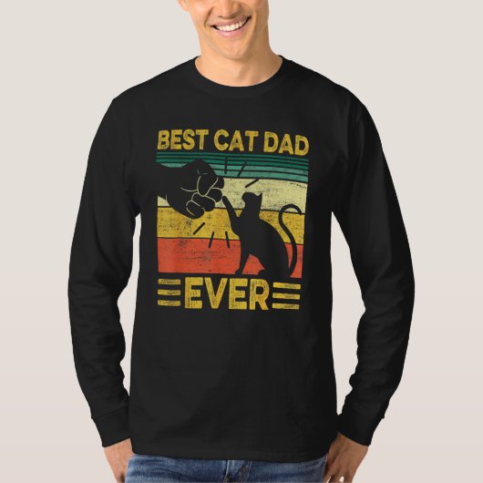 Best Dog Dad Ever Retro Dog Daddy Paw Fist Bump Fa Tシャツ (正面)
