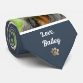 Best Dog Dad Ever Slate Blue Custom Photo Collage ネクタイ (ロール)