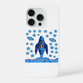 Best Dog Dad In The Galaxy Space Rocket Funny Gift iPhone 15 Proケース