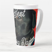 Best dog dad parents grandparents photo pet gray n カフェラテマグ (右アングル)