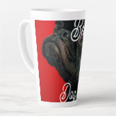 Best dog dad parents grandparents photo pet gray n カフェラテマグ (左アングル)