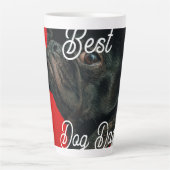 Best dog dad parents grandparents photo pet gray n カフェラテマグ (正面)