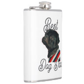 Best dog dad parents grandparents photo pet gray n フラスク (右)