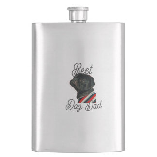 Best dog dad parents grandparents photo pet gray n フラスク