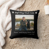 Best Dog Dad Paws Pet Photo Black クッション (ブランケット)